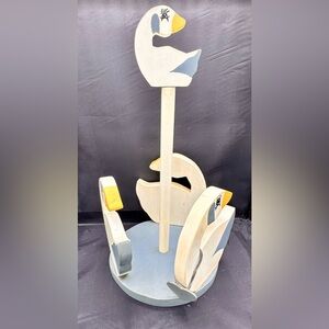 Vintage Cottage Core Wooden Goose Paper Towel Holder